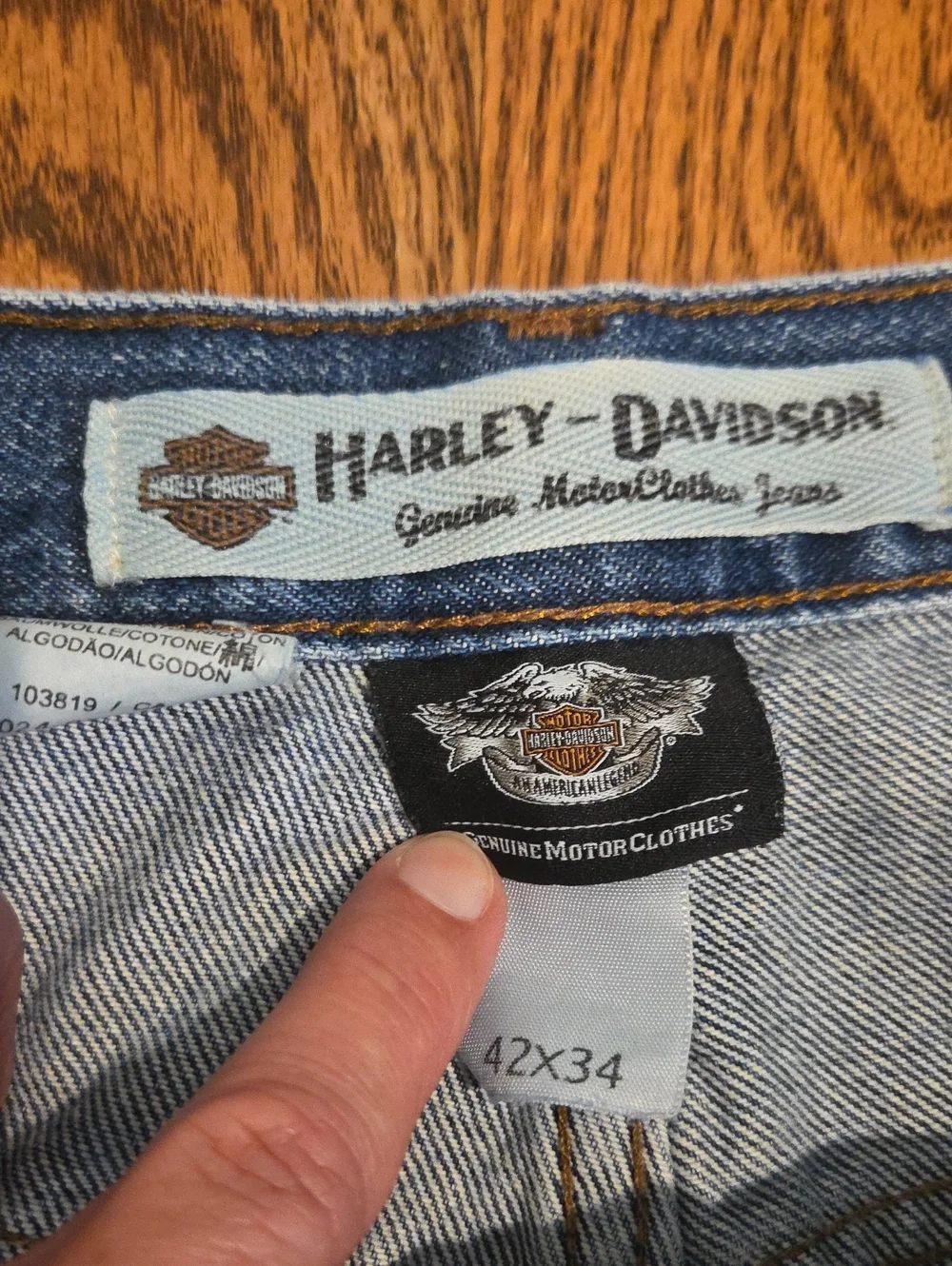 Harley Davidson Mens Denim Jeans 42x34 Med Wash